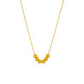 DIEYURO 316L Stainless Steel Gold Color Balls Beads Pendant Necklace For Women Fashion Girls Clavicle Chain Jewelry Party .
