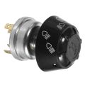 Universal Tractor Excavator Truck Horn and Lighting Switch - Round 3-Position Rotary Switch for Interior Light Control. 