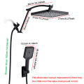 Large panel Rectangle Rain Shower Head With Handheld Spray Combo With Diverter,Height/Angle Adjustable Extension Shower Arm. 