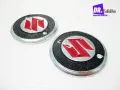 # Logo on the side of the tank fit for Suzuki 125 // fuel tank circle “red” emblem LH & RH (5 cm.). 