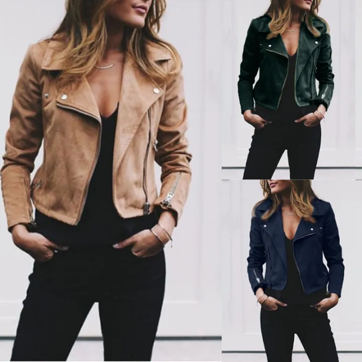 Suede%20Leather%20Zipper%20Coats%20Women%20Autumn%20Turn-down%20Collar%20Cropped%20Jacket%20Slim%20Fit%20Casual%20Fashion%20Streetwear%20Female%20Outwears%20Y2K%20-%20Image%202