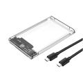 USB 3.0/Type C HDD Enclosure 2.5 inch SATA SSD External Hard Drive Case with 5Gbps Transfer Speed Clear Harddisk Boxs Tool-Free.