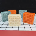 4-Cavity Square Soap Mold with Floral Designs - Silicone Soap Making Molds for DIY Projects. 