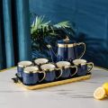 Fancy Coffee set bone china gold plated colored. 