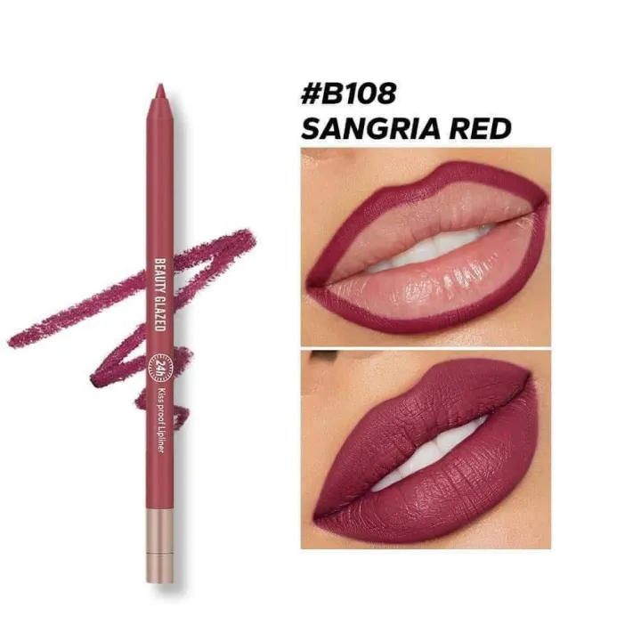 BEAUTY%20GLAZED%20WATERPROOF%20&%20LONG%20LASTING%20LIP%20LINER-#B108%20SANGRIA%20RED%20-%20Image%203