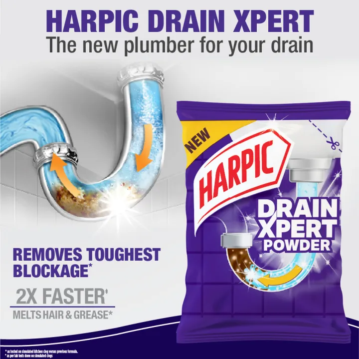 Harpic%20Drain%20Cleaning%20Xpert%20Powder%2045g%20X%202,%20Unblocks%20Clogged%20Bathroom,%20Kitchen%20&%20Shower%20Sink%20in%2015%20minutes,%20Clears%20Drainpipes,%20Melts%20Hair%20&%20Grease,%20Effective%20Sink%20and%20Drain%20Pipe%20Cleaner%20&%20Blockage%20Remover%202%20pcs%20combo%20pack%20-%20Image%202
