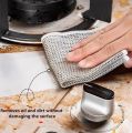 10pcs Magic Dishcloth - Silver Wire Cleaning Kitchen Cloth with Thickened Microfiber & Built-in Sponge Steel Wire Ball.