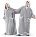 150cm Super Long Flannel Blanket Cold-proof Nightgown Pyjamas Sleeves Winter Hoodies Sweatshirt Women Men Pullover Fleece Giant. 