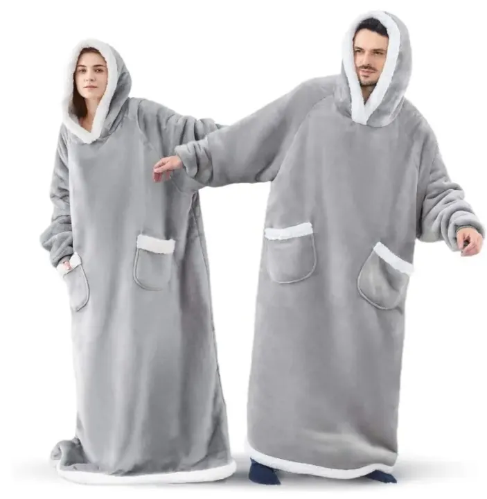 150cm%20Super%20Long%20Flannel%20Blanket%20Cold-proof%20Nightgown%20Pyjamas%20Sleeves%20Winter%20Hoodies%20Sweatshirt%20Women%20Men%20Pullover%20Fleece%20Giant%20-%20Image%204