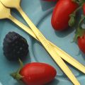 6Pcs Stainless Steel Matte Cake Fruit Forks Flatware Silverware Cutlery For Dessert Salad Fork Set Gold Tableware Mini Fork.