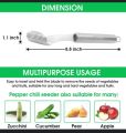 Stainless Steel Pepper Press Tool Serrated Edges Seed Core Remover, good quality product for kitchen items. 