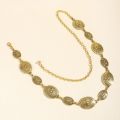 Retro style women's metal waist chain accessories Decorative circle carved chain belt high style accessories.