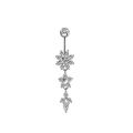 1Pc Stainless Steel Crystal Zircon Belly Button Rings, Piercing Women Navel Fashion Body Jewelries.