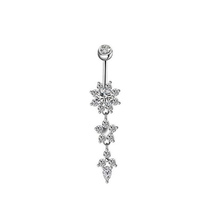 1Pc%20Stainless%20Steel%20Crystal%20Zircon%20Belly%20Button%20Rings,%20Piercing%20Women%20Navel%20Fashion%20Body%20Jewelries%20-%20Image%202