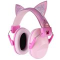 Cute Children Anti-Noise Earmuffs Pink Cat Ears Kid Hearing Protection Adjustable Ear Protector For Study Sleep Noise Cancelling.