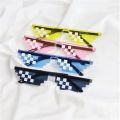 NEW Mosaic Sunglasses Trick Toy Thug Life Glasses Deal With It Glasses Pixel Black Mosaic Sunglasses Cool Jokes Funny Toys.
