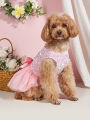 Pet Dress Dog Princess Cloth Sequin Bowknot Puppy Dresses with Tulle Doggie Kitten Costume. 