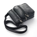 Men's Genuine Leather Crossbody Bag High Quality Zipper Pocket Retro Business Messenger Bag for Men. 