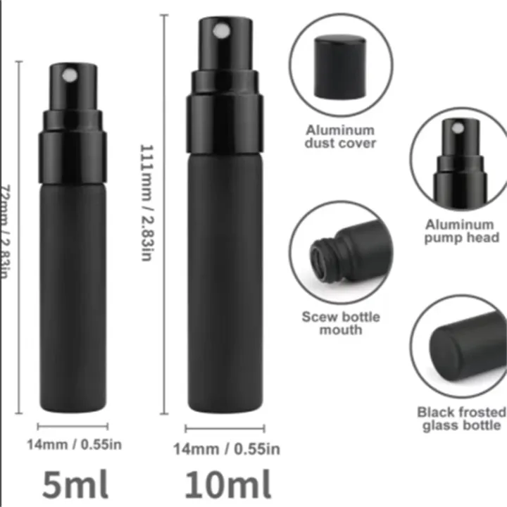 5PCS%205ml%2010ml%20Portable%20Black%20Perfume%20Bottle%20Perfume%20Glass%20Bottle%20Empty%20Cosmetics%20Bottle%20Sample%20Test%20Tube%20Travel%20Cosmetic%20Tool%20-%20Image%207