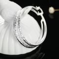 Charms fine 925 Sterling Silver 5CM circle hoop Earrings for Women fashion Pretty wedding party Jewelry Holiday gifts. 