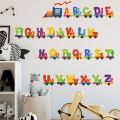 Cartoon Car Train 26 Letters Alphabet Wall Stickers for Kids Rooms Home Decor Children Wall Sticker Room Decoration Accessories. 