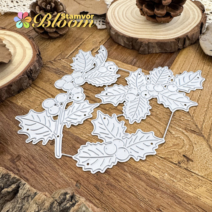 Original%20Lovely%20Christmas%20Leaves%20Branches%20Metal%20Cutting%20Dies%20Scrapbooking%20Decorative%20Embossing%20-%20Image%204
