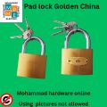 Premium Golden Padlock – 2-Inch & 2.5-Inch TRI Circle Lock for Motorbikes, Shop Shutters & Gates". 