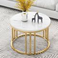 Decorniture- Center Table Set For Drawing Room Nesting Coffee Table Cocktail Tables With iron Base and Wooden Top, customization. 