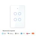 MOES Tuya ZigBee Smart Light Switch Touch Glass Panel Fireproof Neutral Wire Required Remote Control Work With Alexa  Home lightify. 