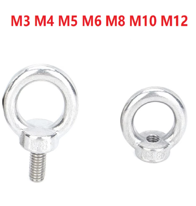 Écrou à œil De Levage Inox 304 – Filetage M6 à M24 – Femelle – Lot Selon Taille