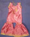 2pc sharara gharara golden gotta work on baby pink silk cute girl dress. 