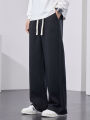 Men's Straight Sweatpants Wide Leg Cotton Track Pants Drawstring Letter Sports Baggy Pants Casual Long Trousers Big Size 8XL.