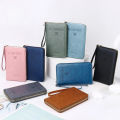 Unisex Men Women Zipper Travel Multi-Function Passport Holder Cover Case Wallet PU Leather Ticket Protective Travel Accessories. 