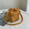 2025 New Women Bag Middle Shoulder Bag Korean Style Drawstring Bucket Bag Casual Light Youth Crossbody Bag Whole Sale. 