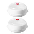 2PCS Microwave Oven Silicone Steamer with Lid Kitchenware Quality Food Silicone Creative Steamer Crab Rice Fish Bowl Steamer. 