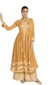 Lakhnavi Chickenkari Kurti Plazo Sets For Women In Yellow. 