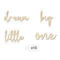 Dream Big Little One Wooden Wall Sign Wall Stickers Wood Phrase Display Wall Art for Boys and Girls' Room Wooden Decoration. 