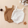 Baby Spring Autumn Clothes Set Knitted Romper Triangle Crotch Button One-Piece Jumpsuit SlingToddler Baby Boys Girls 0-3Y. 