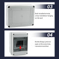 IP65 Waterproof Distribution Box HT-5/8/12/15/18/24 Way ABS Plastic Material Transparent Visual Window Wall-mounted Outdoor Use. 