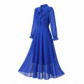 New Women Casual Tie Design Weightless Georgette China Kurti Blue Color. 