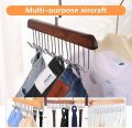 8 Hook Wooden Hanger for Clothes Hanging Rack Multi Hook Wardrobe Accessories Lingerie Belts Scarfs Tops Bras For Women. 