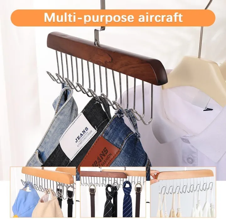 8%20Hook%20Wooden%20Hanger%20for%20Clothes%20Hanging%20Rack%20Multi%20Hook%20Wardrobe%20Accessories%20Lingerie%20Belts%20Scarfs%20Tops%20Bras%20For%20Women%20-%20Image%205