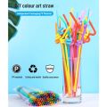 Imported Colorful Straw Extra Flexible Disposable Long Bendy Drinking Straw Multi Color 50 Pcs Packing. 