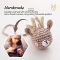 Handmade Crochet Animal Pendant Wooden Baby Play Gym Mobile Rattle Newborn Sensory Pendant  Handmade Stroller Accessories. 