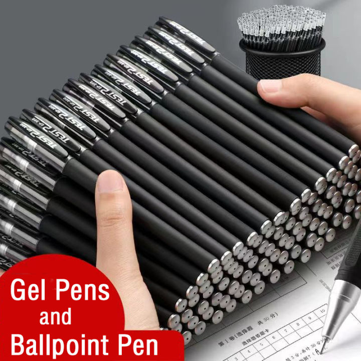 Gel pens Set Black Blue Red Refill Gel Pen Bullet Tip 0.5mm School ...