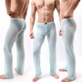 Men's Sheer Mesh Sleep Pants - Silky Smooth Quick-Dry Transparent Loungewear for Home Relax & Nightwear Comfort All Seasons. 