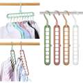 Magic Space Saving Hanger l 9 Hole Multi Color Plastic Hanger l Smart Clothes Organizing. 