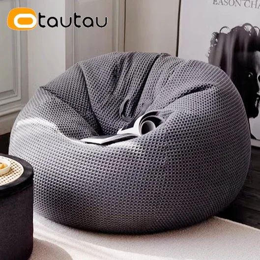 OTAUTAU 100% Cotton Waffle Bean Bag Cover DD010【No Filler Inside! You ...