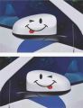 2 Pcs Eye Winkling (Black and Red) Car Side Mirrors Stickers, Auto Styling Decal Sticker for Decoration.. 