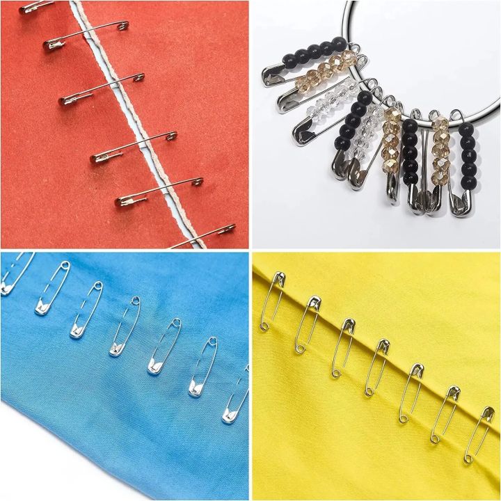 150pcs/box%204%20Sizes%20Metal%20Safety%20Pins%20Rust%20Resistant%20Brooch%20Sets%20for%20Needlework%20DIY%20Sewing%20Tool%20Pin%20Clothing%20Findings%20Accessory%20-%20Image%204